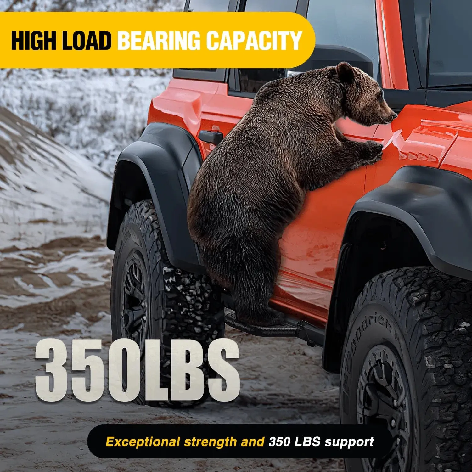 2021-2024 Ford Bronco 2/4 Doors with The Rock Rails 2Pcs Heavy-Duty Running Boards Side Steps