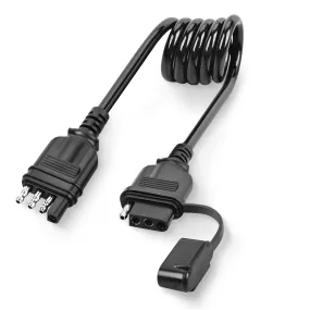 4 Way Flat Trailer Coiled Extension Cable 3 Feet Heavy Duty Jacket Cable Male and Female Wiring Harness Adapter