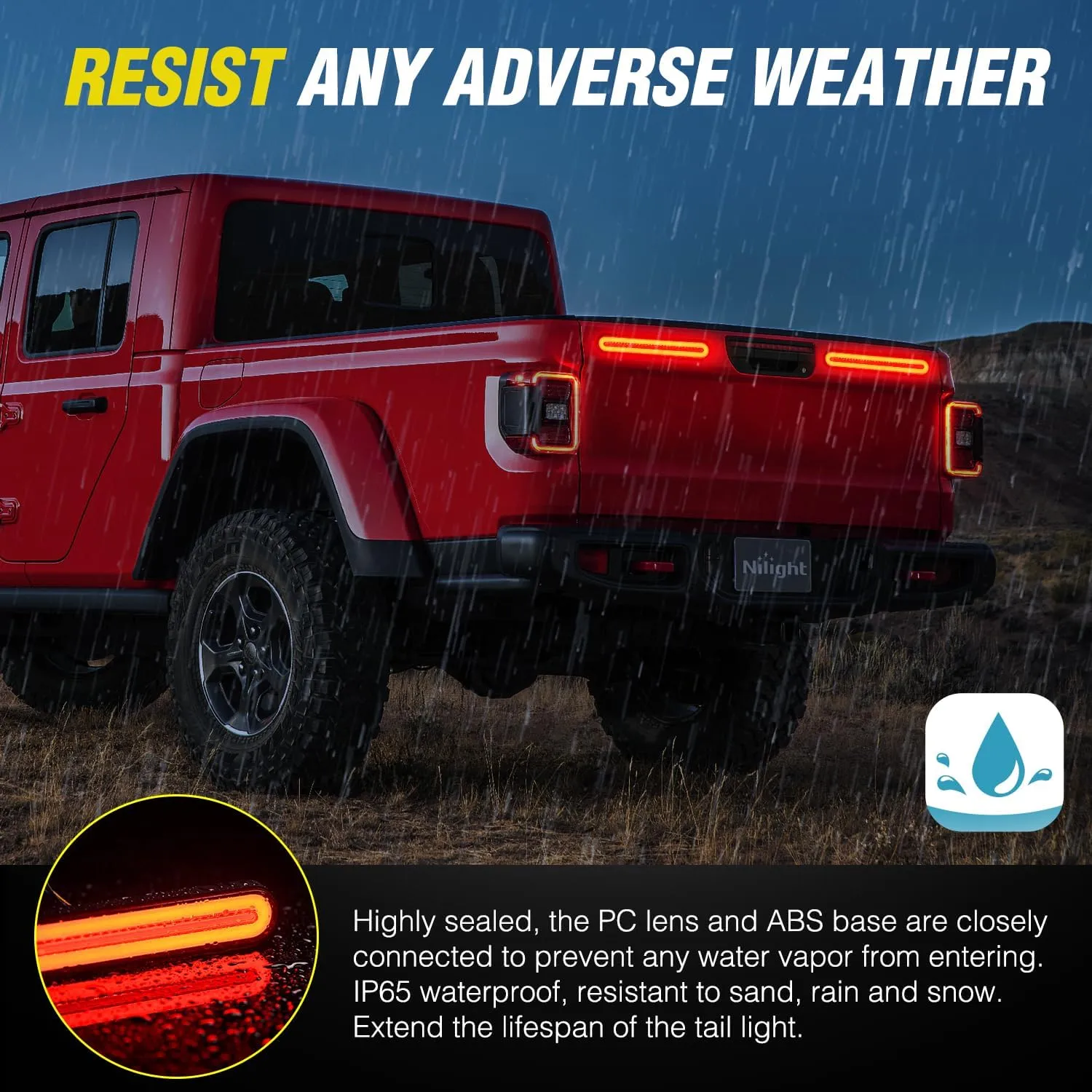 9 Inch 100 Leds Red Amber 3-in-1 Running Stop Turn Signals Brake Light (Pair)