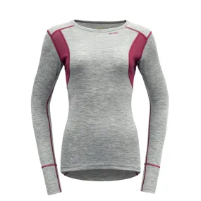 HIKING WOMAN SHIRT GREY MELANGE/BEETROOT