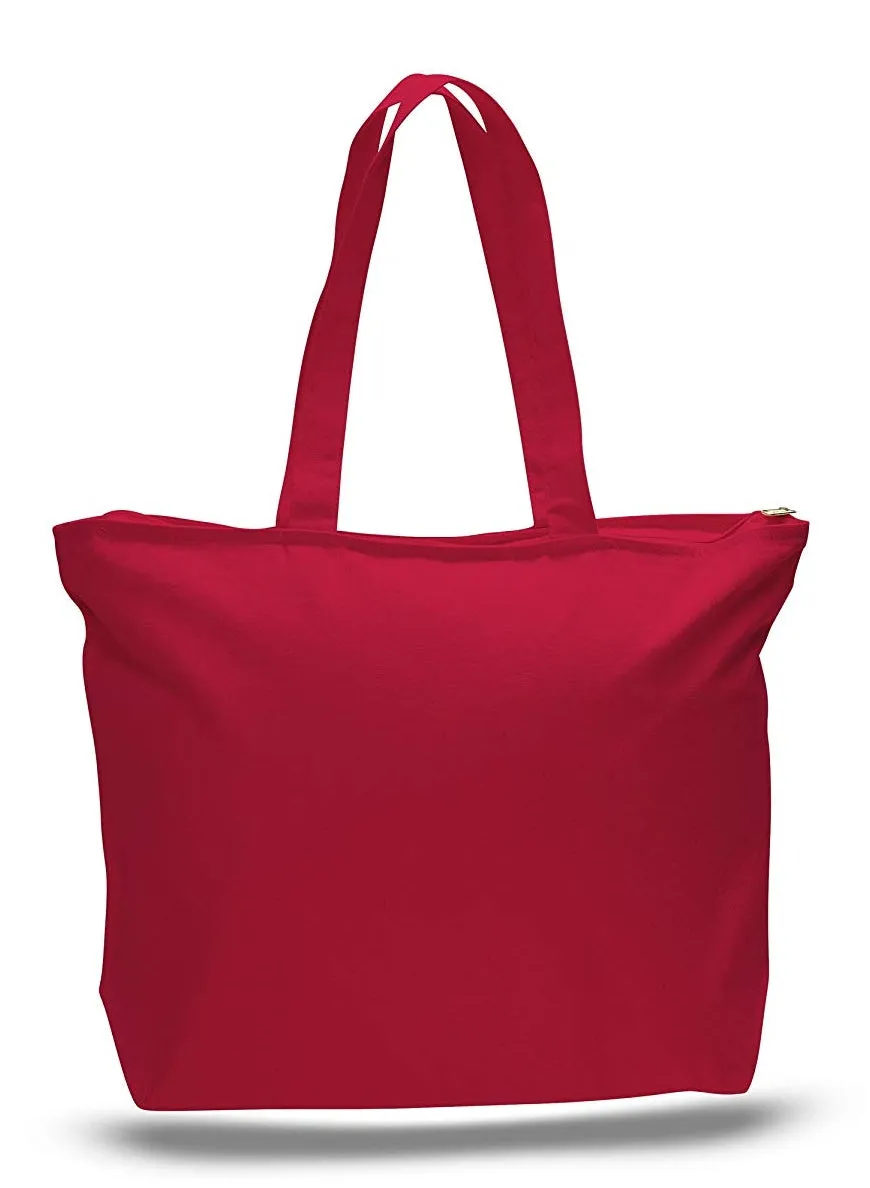 Large Size Heavy Duty Canvas Tote Bags with Zipper