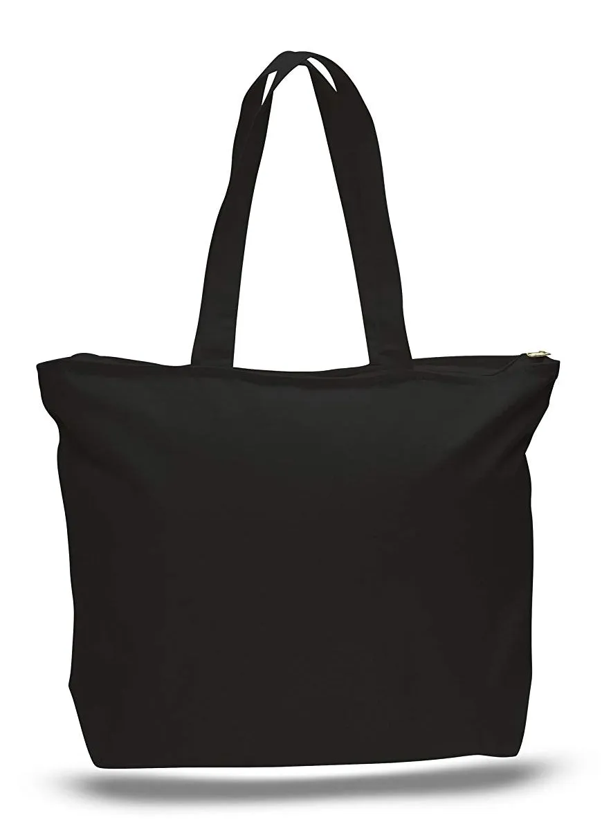 Large Size Heavy Duty Canvas Tote Bags with Zipper