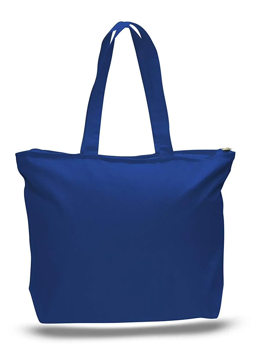 Large Size Heavy Duty Canvas Tote Bags with Zipper