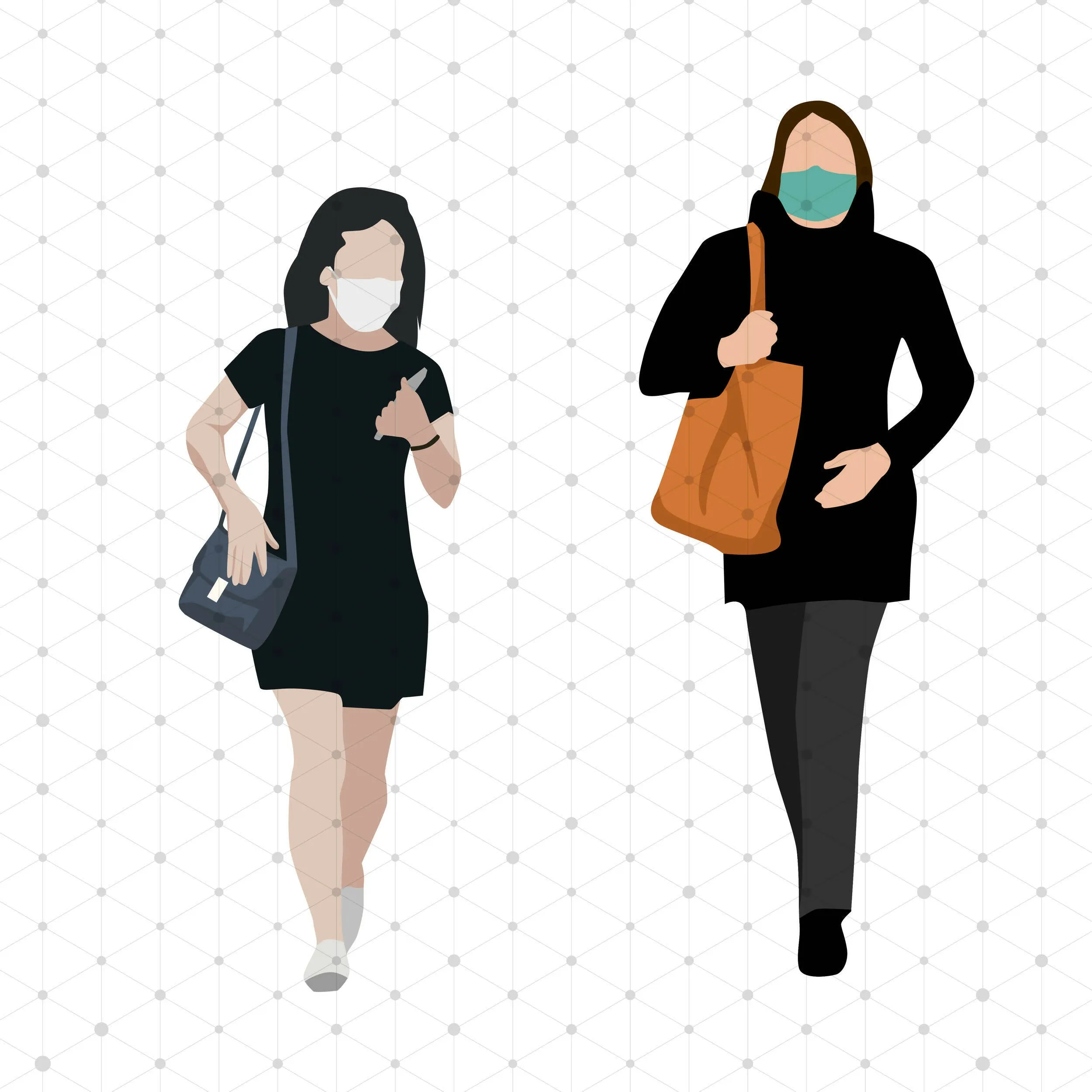 Masked Urban People Cutout Pack