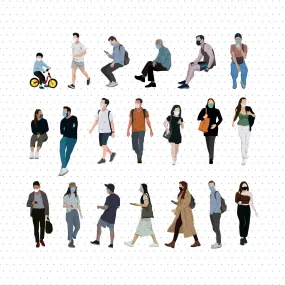Masked Urban People Cutout Pack