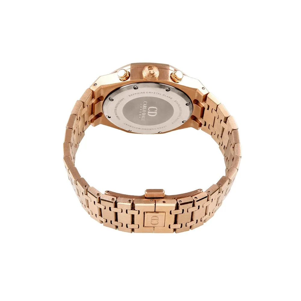 Royal Chronograph Rose Gold, black watch