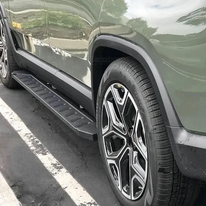 Running Boards Compatible with Rivian R1T/R1S 2022 2023 2024 Side Steps Pedals Step Bars Aluminum Black