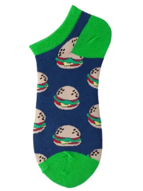 SF1152 Blue Cheeseburger Low Cut Socks