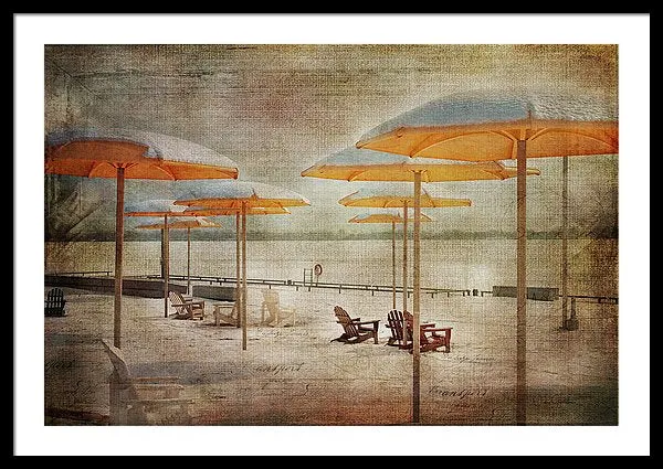 Yellow Parasols - Framed Print