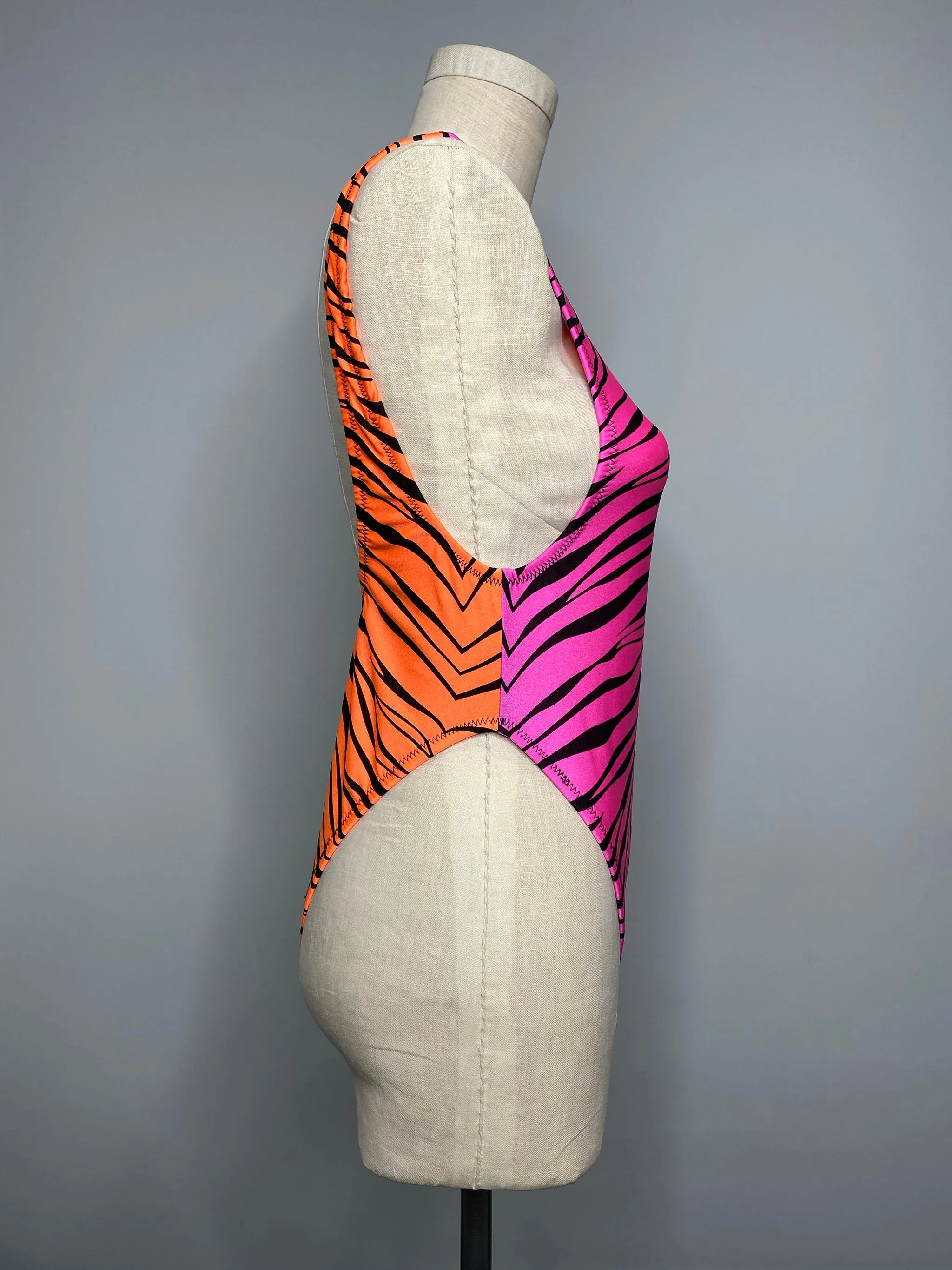 Zebra High Cut Bodysuit