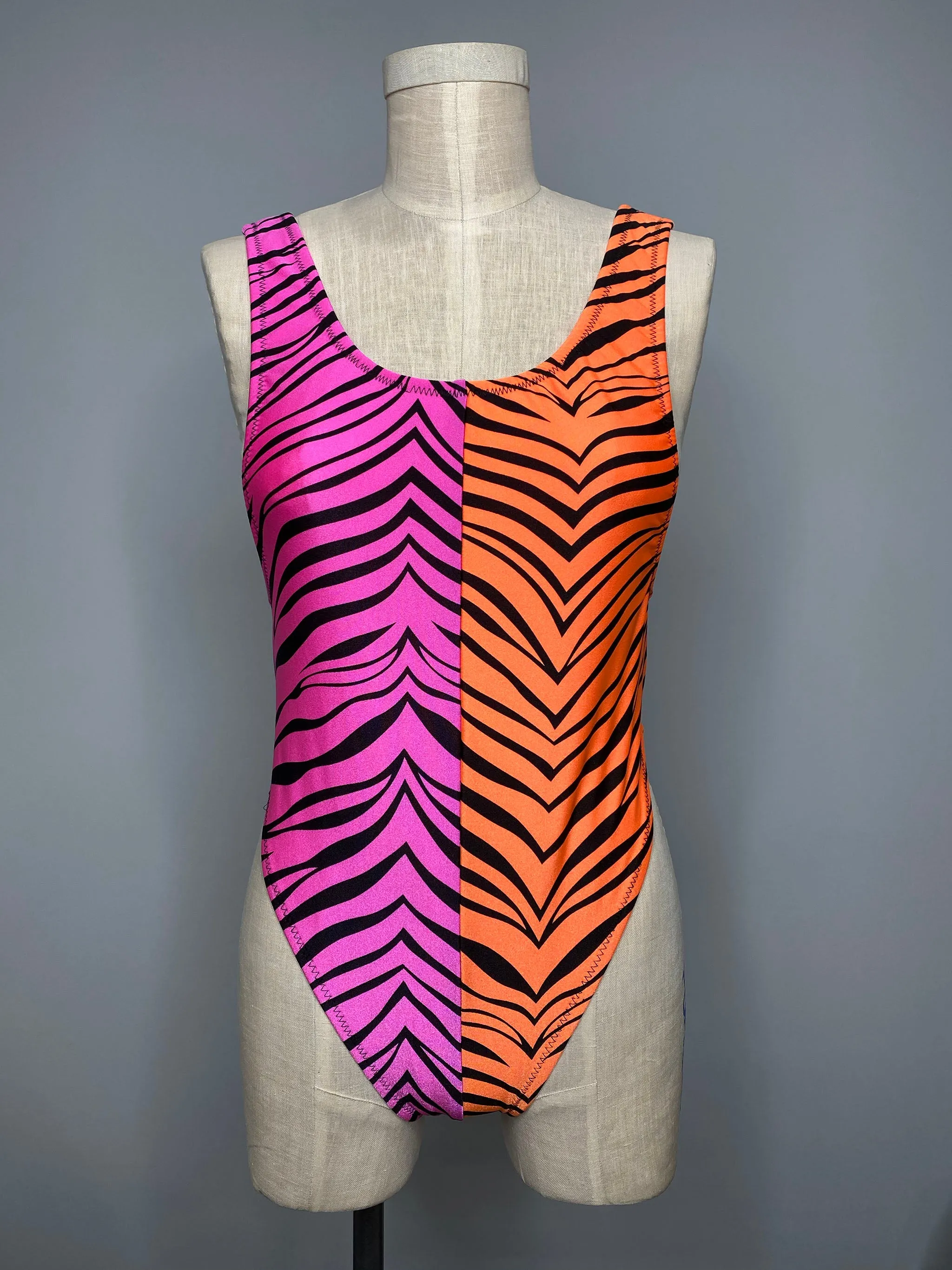 Zebra High Cut Bodysuit
